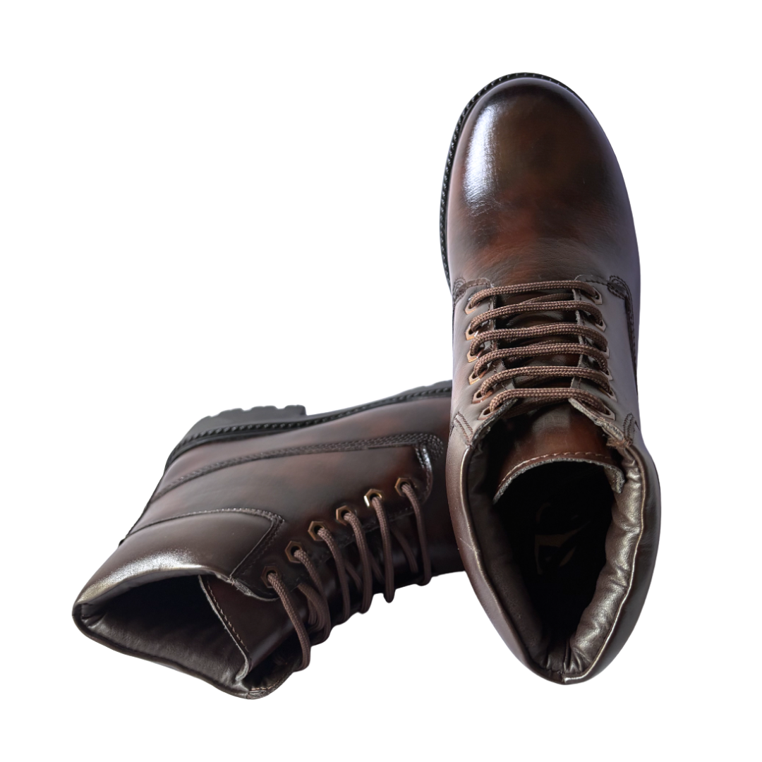 Chelsea Lace-Up Boots for Men-Brown